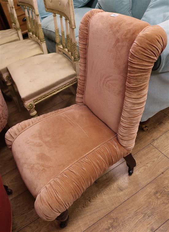 A Victorian slipper chair